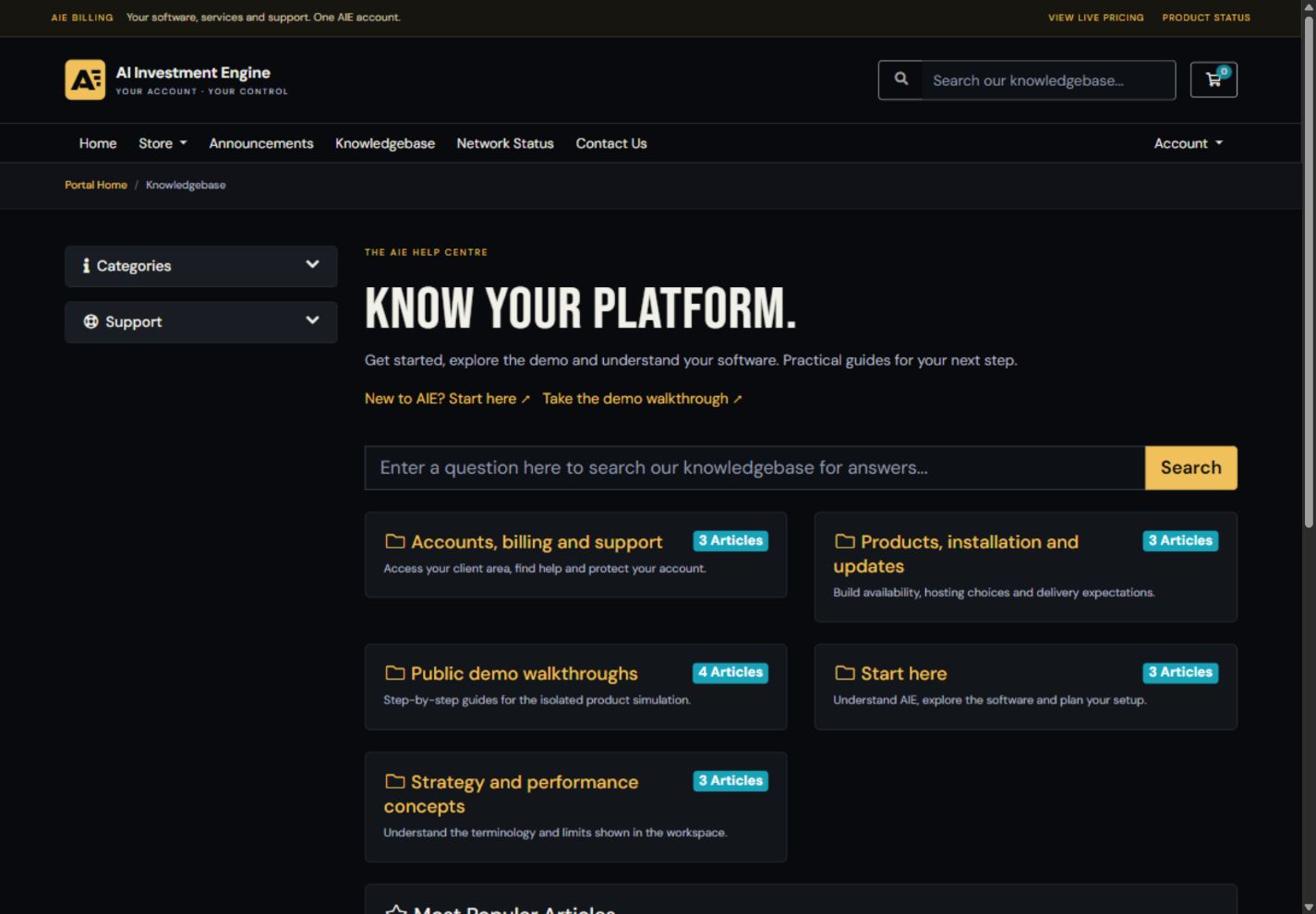 Genuine branded WHMCS customer and support portal